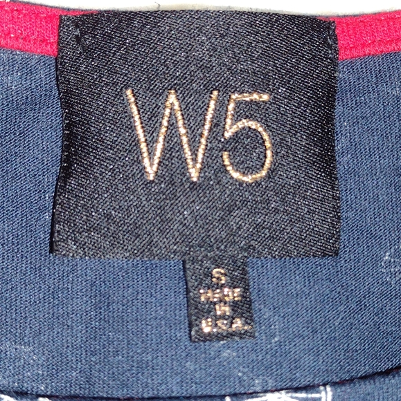 W5 Anthro Navy Blue Bicycle Print - Size Small Top - Picture 6 of 13